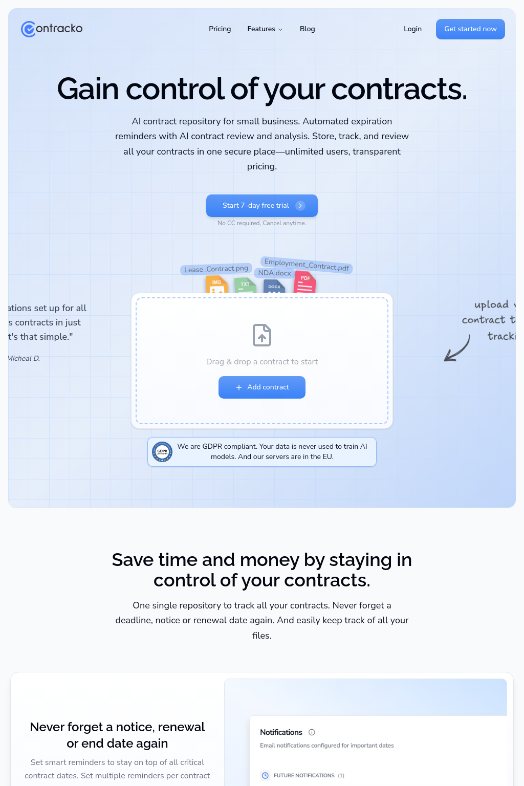 AI Contract Repository for Small Business | Contracko