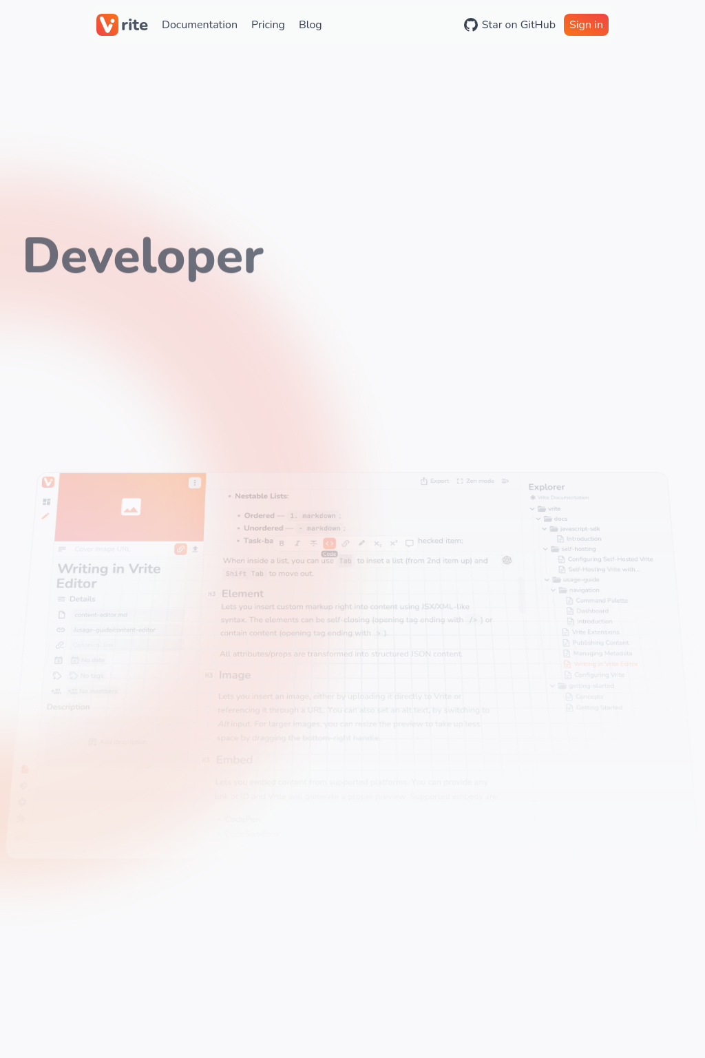 vrite: Open-source developer content platform